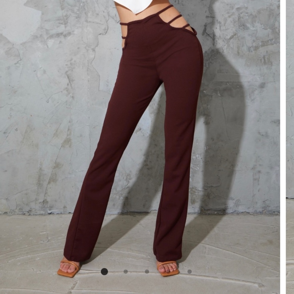 Brown Cut-Out Pants